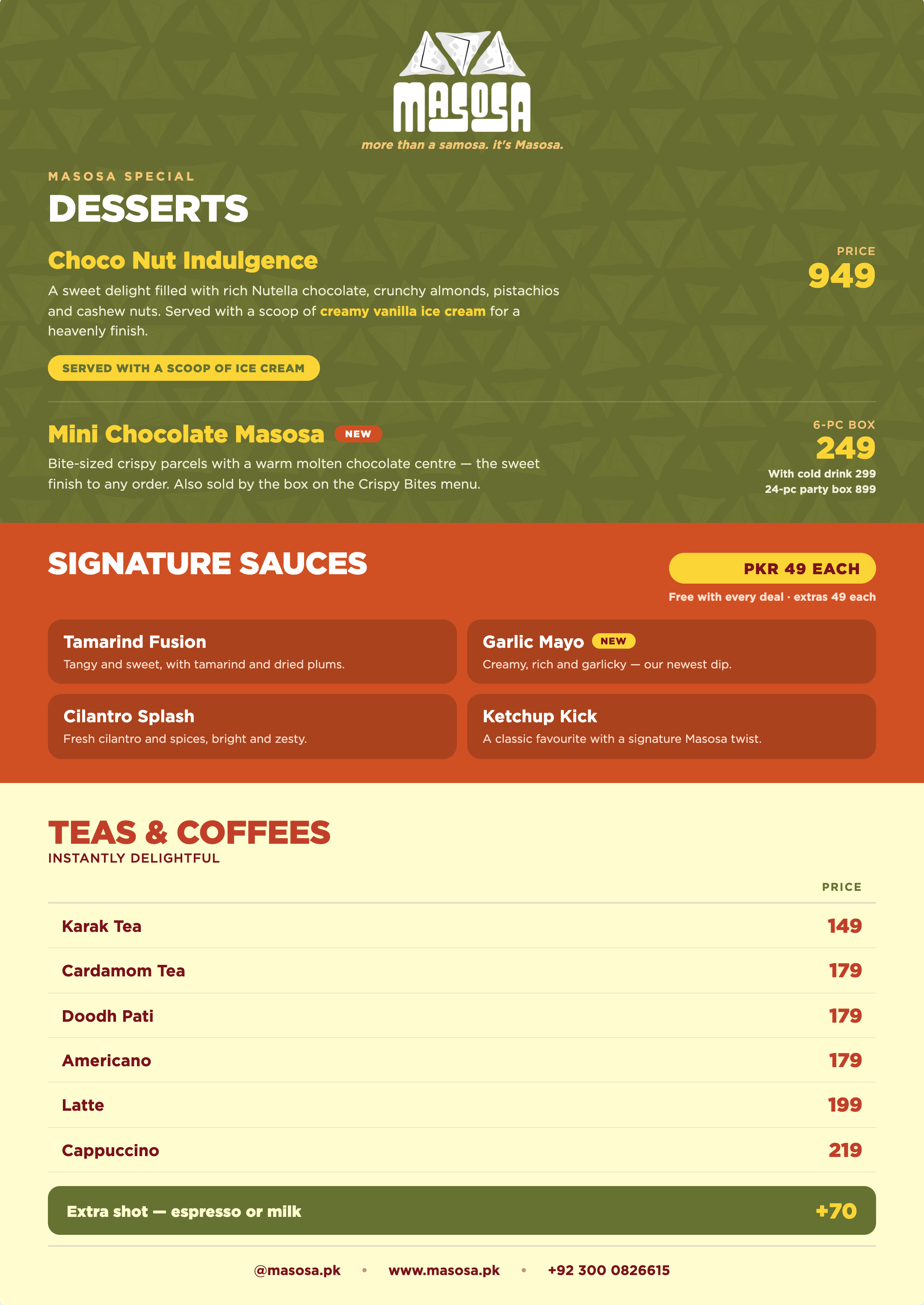 Special Masosas - Menu Special Masosas - Menu