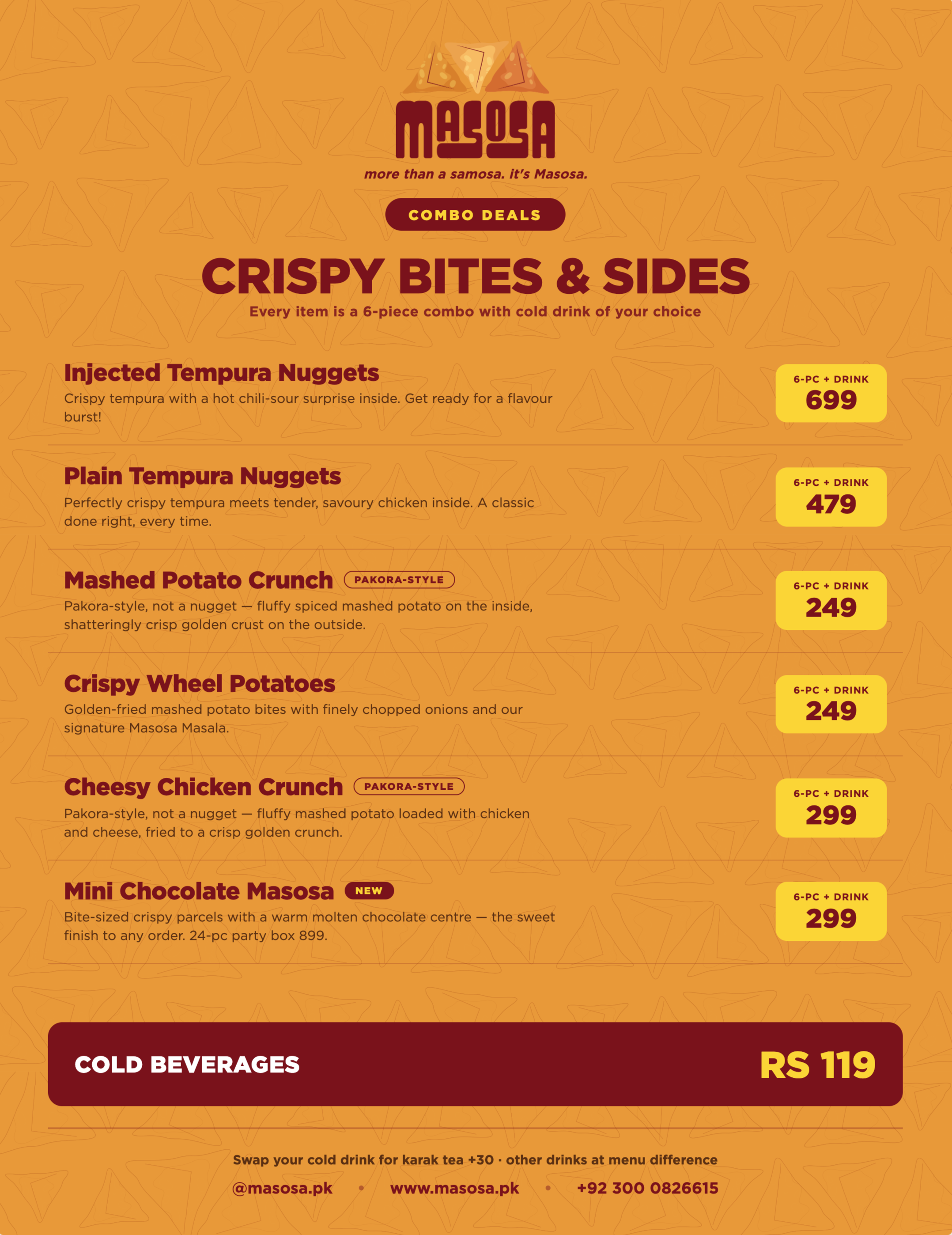 Special Masosas - Menu Special Masosas - Menu